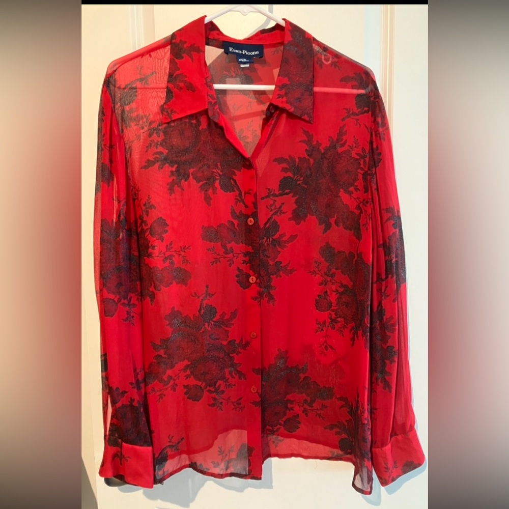 Evan-Picone blouse 16  100% silk